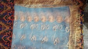 Fancy Net Embroidered Dupatta with four side lace