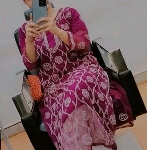 Georgette Chickenkari Kurta