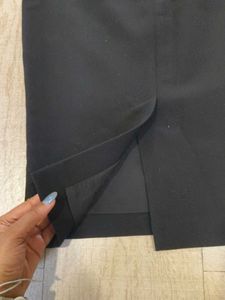 Black formal midi skirt