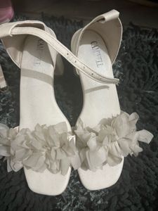 Elegant White Floral Heels