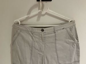 Beige Wide Leg Pants