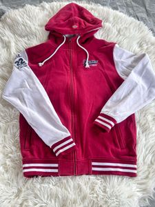 Dickies Red &amp; White Varsity Style Zip-Up Hoodie