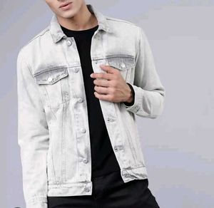 Men Grey  Highlander Washed Denim Jacket