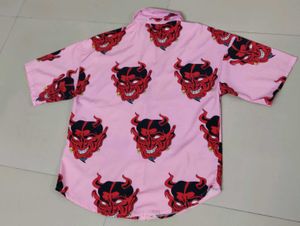 Pink Devil Print Shirt