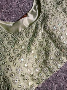 Embroidered Green Blouse