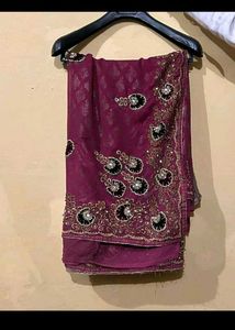 Embroidered Saree With Blouse Set