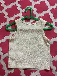 Off-White Colour Sleeveless Top