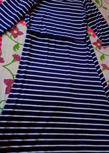 Blue And White A Line Gown