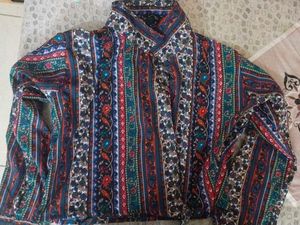Vintage Patterned Button-Down Shirt