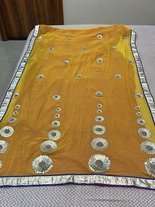 Pink &amp; Yellow Embellished Saree