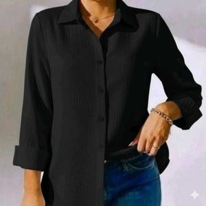 New Classic Black Button-Down Shirt allsize
