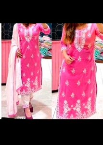 embroidered kurti pant set