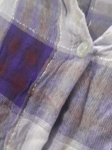 Purple Plaid Cropped Shirt - Trendy &amp; Stylish!