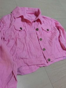 🧥 Pink &amp; Black Trendy Cropped Jackets