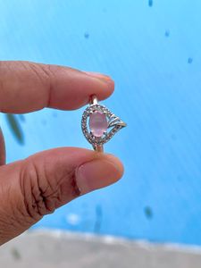 Adjustable Finger Ring Pink Stone