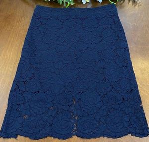 Navy Lace Mini Skirt