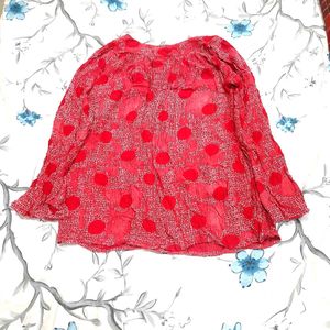Red Floral Print Top
