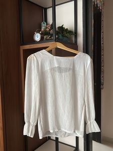 White Ruffle Blouse