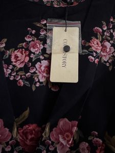 Floral Print Black Dress