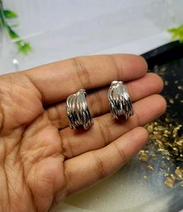 Silver Hoops Half- Small