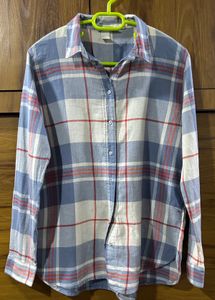 Blue Plaid Button-Down Shirt