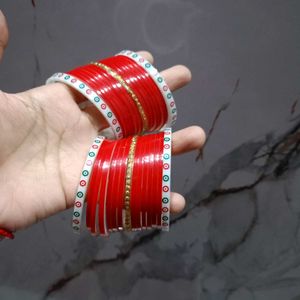 Bridal Red Chura Bangles Set