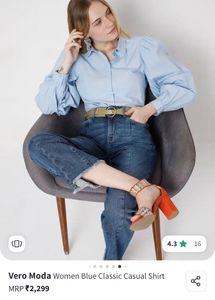 Vero Moda Blue Long Sleeve Shirt