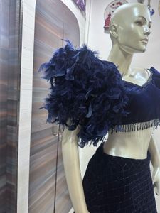 Feather Sleeve Lehenga Choli