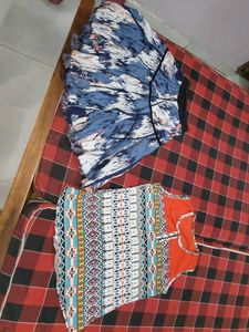 Combo Of Skirt And Summer Tshirt