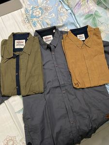 Roadster Pack Of 3 New Solid Shirts