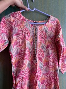 Pink Printed Kurta Set