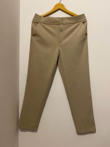 Beige Cropped Trousers