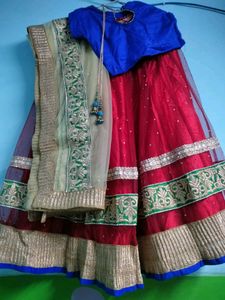 Full Flaired Cherry 🍒 Red Lehnga