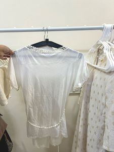 Ruffled White Top