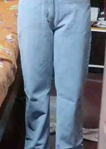 Ice Blue Women Wide Leg Denim Jeans