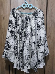 Floral Pattern Midi Skirt