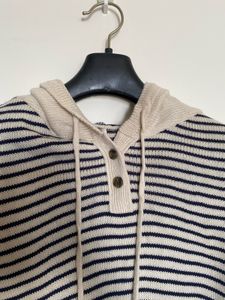 Striped Sweater With Hood