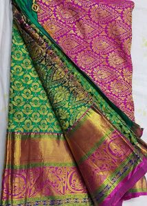 Gorgeous Green &amp; Pink Saree