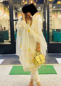 Elegant White Embroidered Salwar Kameez