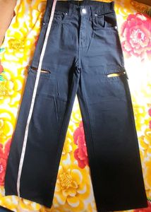 Black Cutout Wide Leg Jeans