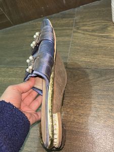 Elegant Blue Embellished Slides