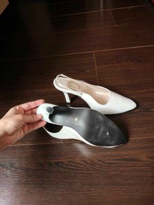 White Slingback Heels