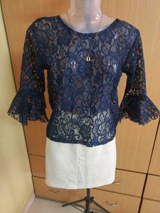 Lace Top Flared Sleeves