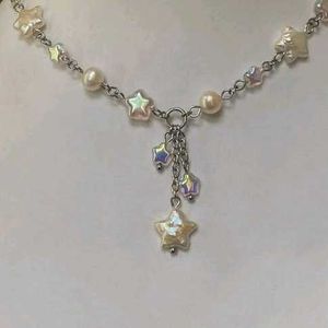 Starry Pearl Charm Necklace