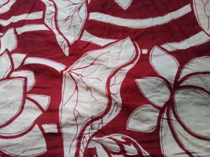 Womens Red With White Cotton Saree.