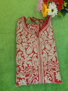 Red Embroidered Kurti