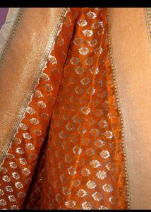 Pure Banarasi Orange &amp; Gold Dupatta