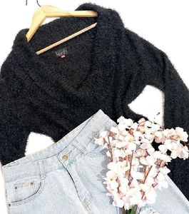 Cozy Black Cowl Neck Sweater
