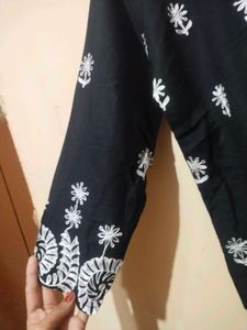 Black Embroidered Kurta Set