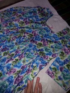 Multi Color Gol Kurti Plazo Set